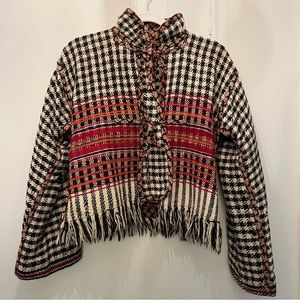 Vintage tie front patterned jacket